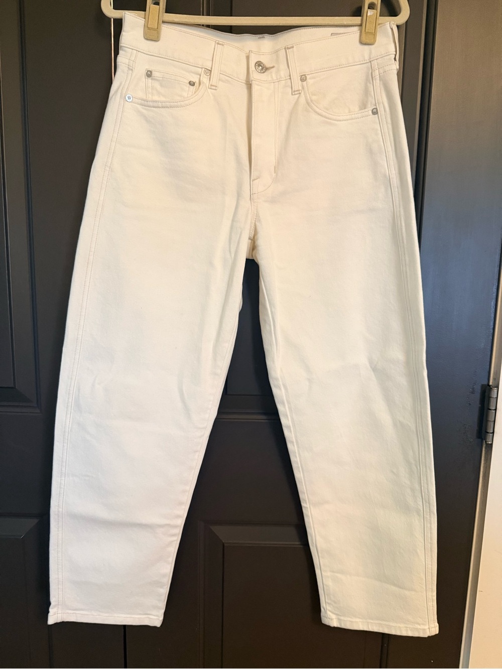 AYR Women’s The Knockout Barrel Jean in Ecru (Crème Soda)